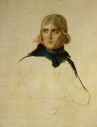 Onafgewerkt portret van generaal Bonaparte (1769-1821) c.1797-98 door Jacques Louis David